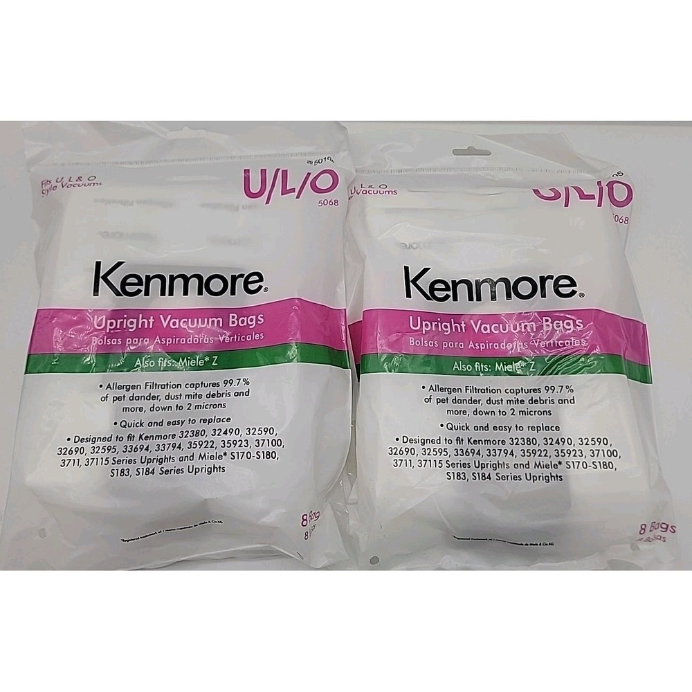 16 OEM Kenmore U L O Upright Vacuum Cleaner Bags Allergen 50105 50688 50690 5068